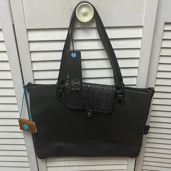 Gray Woven Flap Shoulder Tote - Gabs - Picture 4 of 9